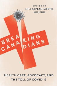 Book cover: Breaking Canadians features a red cross broken in half.